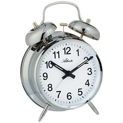 Image of Atlanta Alarm Clock Analogue Silver 1054 19