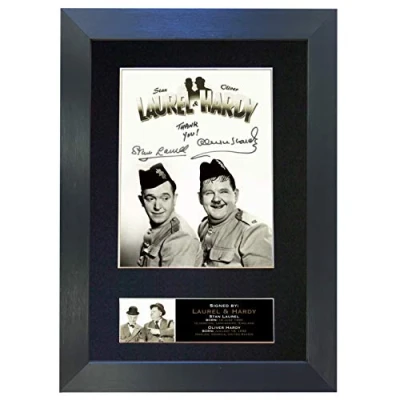 Image of LAUREL &amp; HARDY #2 Signed Reproduction Autograph Mounted Quality Photo Print A4#593