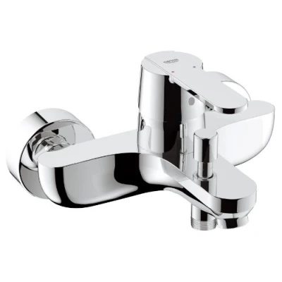 Image of GROHE Get Quickfix Single Lever Bath/Shower Mixer, Wall Mounted, Metal Lever, Chrome Easy To Fit with Quickspanner 32887000