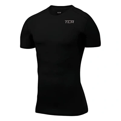 Image of TCA Boys&#039; HyperFusion Compression Base Layer Top Short Sleeve Under Shirt Black, 6 8 Years