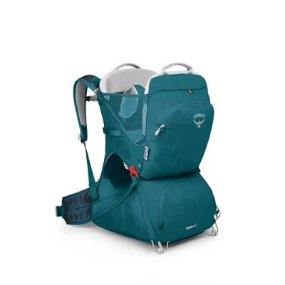 Image of Osprey Poco Child Carriers Deluxe cokpit Buil in Sunshade Breathable Suspension Adjustable Fit Mashine Washable Drool pad Bluesign Approved Materials