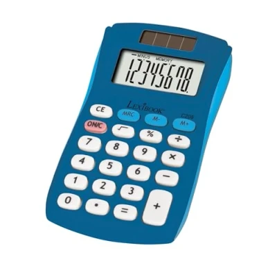Image of Lexibook, FRUITIES® Pocket Calculator, 8 digits, 4 operations, Basic and advanced functions, Solar battery powered, Blue, C208A