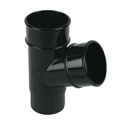 Image of FLOPLAST 68mm Round 67 Degree Downpipe Branch Black