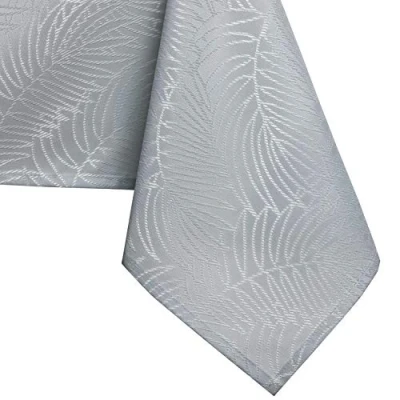 Image of AmeliaHome Lotus Effect Water Repellent Polyester Table Cover Tablecloth Gaia Waterproof 140 x 240 cm Silver