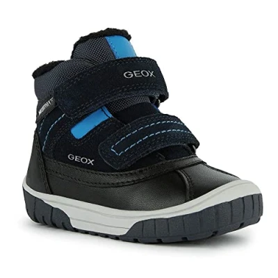 Image of Geox OMAR BOY WPF Winter boots for kids, Size: 3.5K, Navy/sky Leather and textile