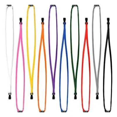 Image of Pack of 100 Black Breakaway Lanyards with Plastic J Hook Clips Plain Coloured by LanyardsTomorrow Neck Strap for Key Name Tag Badge Pass Card Holders Bulk Lanyard ID Supplies
