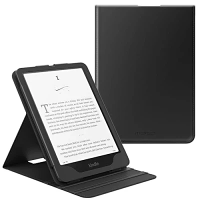Image of MoKo Case for All New 7&quot;/6.8&quot; Kindle Paperwhite (12th/11th Gen.,2024/2021)&amp;Kindle Colorsoft Signature Edition(1st Gen.,2024), Vertical Flip Stand Protective Cover with Auto Wake/Sleep, Black