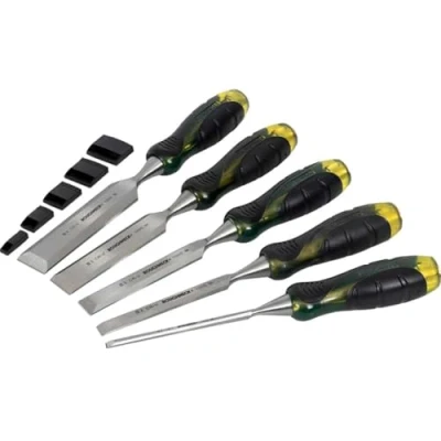 Image of Roughneck ROU30175 Bevel Edge Chisel Set In Canvas Wallet 5 Piece