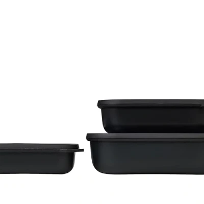 Image of Mepal Multi Bowl Cirqula 4 Piece Set Food Storage Container with Lid Suitable as Airtight Box for Fridge &amp; Freezer, Microwave 500, 1000, 2000, 3000ml Nordic White