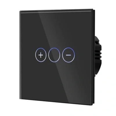 Image of BSEED Dimmer Switch for LED Lights Dimamble Lamp Required Tempered Glass Panel Wall Touch Light 1 Gang 2 Way Black