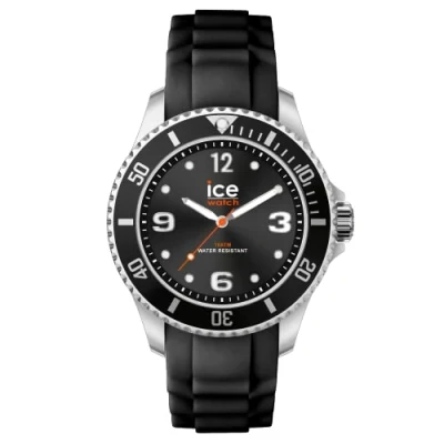 Image of Ice WATCH Steel Black Forever Men&#039;s Wristwatch With Silicon Strap 020360 (Small)