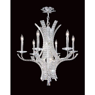Image of Eclipse 6 Light Chrome Arm Chandelier