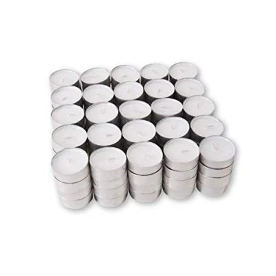 Image of 200 Tealight Candles Unscented White Tea lights Made in Italy