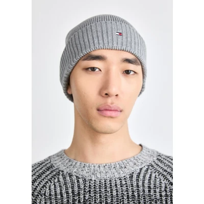 Image of Tommy Hilfiger FLAG Beanie Unisex Beanie, Size: One Size, Mid grey heather