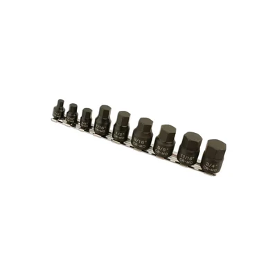 Image of Laser 5666 Low Profile Impact AF Hex Socket Bit Set 1/4&quot;D, 3/8&quot;D 9pc