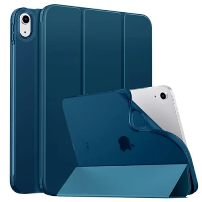 Image of MoKo Case for iPad 10th Generation 2022, 10.9 inch Case, Soft TPU Translucent Frosted Back Cover Slim Shell Protective with Adjustable Angles, Auto Wake/Sleep, Cobalt Blue