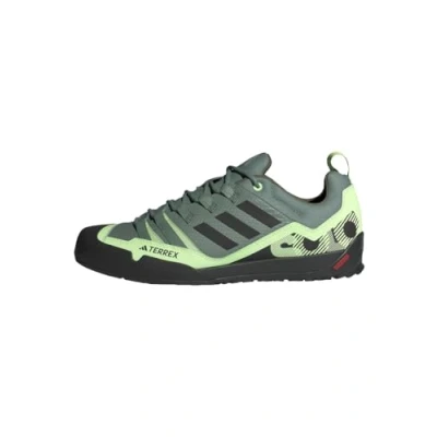 Image of adidas Unisex Terrex Swift Solo 2.0 Hiking Shoes Sneaker, Silver Green/Core Black/Green Spark, 3.5 UK