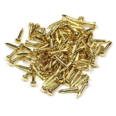 Image of MyTinyWorld Dolls House Miniature Brass Nail 100 pack