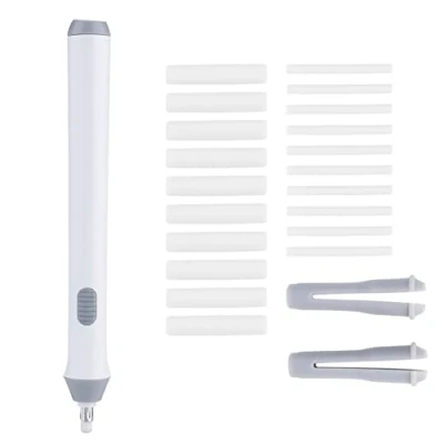 Image of Electric Eraser Battery Operated Automatic Pencil Shape Kit with 22 Refills for Drawing, Painting(White)
