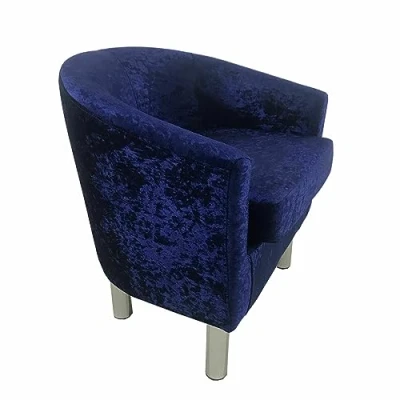 Image of ARA CHOICE Luxury Crushed Velvet Fabric Tub Chair Armchair Cafe Home Lounge Bedroom Sofa,Armchair Protector Slipcover Removable (Dark Blue)
