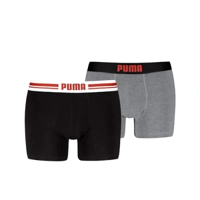 Image of Puma MEN Everyday Placed LOGO 2 PACK Pants, Men&#039;s, Size: XL, Mid grey melange/black