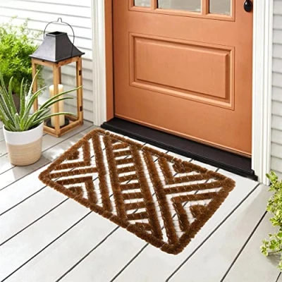 Image of Roseley Wire &amp; Coir Door Mat 40 x 60cm Heavy Duty Boot Scraper 100% Natural Doormat Entrance Rug Indoor Outdoor (Patttern01)