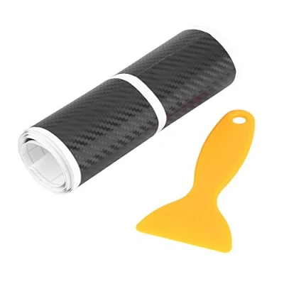 Image of Door Sill Protector, 4pcs Universal Carbon Fiber Anti Scratch Car Sticker Scuff Plate Cover Panel Step Protector Texture