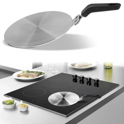 Image of Induction Hob Converter Plate,Heat Diffuser Plate Stainless Steel,13cm/20cm Stovetop Heat Cooktop Cooking Adapter for Moka Pot,Coffee Cookware(20cm)
