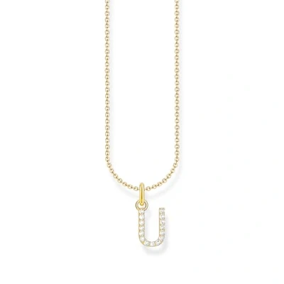 Image of THOMAS SABO Letter U Necklace 925 Sterling Silver with Zirconia KE2260 051 14