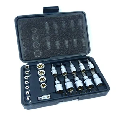 Image of Star Socket And Bit Set 30pc Male Female Torx Sockets E &amp; T Bits