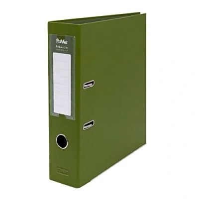 Image of Pukka Pad, Premium Lever Arch File 5 Pack of 2 Ring Binder Portfolios for Work or Home Paperwork Organisation 32 x 28cm Olive