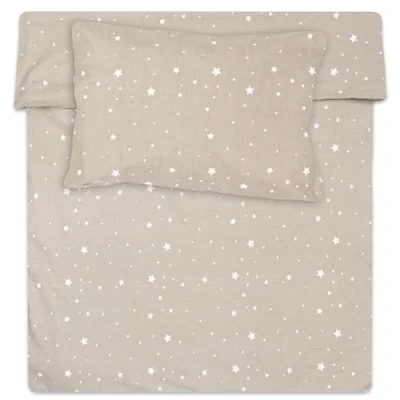 Image of Totsy Baby children&#039;s duvet cover 90 x 120 cm bed linen set with pillowcase 60 40 in cotton Beige white stars