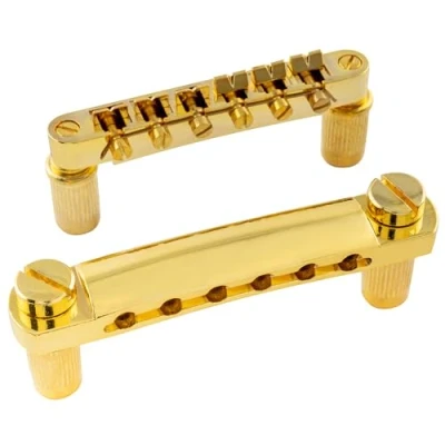 Image of Musiclily ABR 1 Style Tune o matic Bridge and Tailpiece Set for Les Paul Electric Guitar,Gold