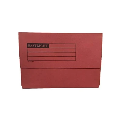 Image of ValueX Document Wallet Lightweight, Half Flap Foolscap, Red, Pack of 50