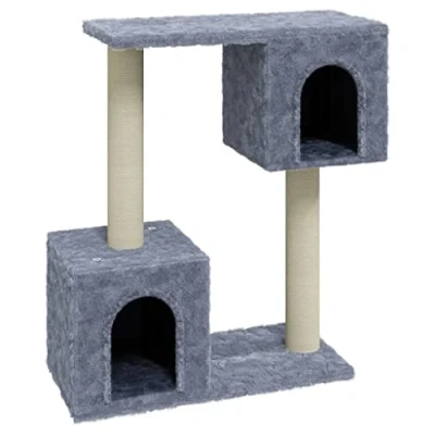 Image of vidaXL Cat Tree with Sisal Scratching Posts Activity Centre Pet Furniture Scratch Post Play Tower Playhouse Cave Condo Light Grey