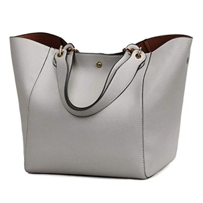 Image of Pahajim Handbags for Women Large Tote Bag PU Leather Waterproof Shoulder Womens Top Handle Work Shopping Bag(Grey)
