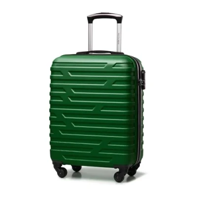 Image of WITTCHEN Travel Suitcase Carry On Cabin Luggage Hardshell Made of ABS with 4 Spinner Wheels Combination Lock Telescopic Handle A Line II Size Green