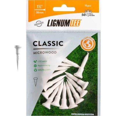 Image of Lignum Unisex 38mm 16pk White Tees, White, UK