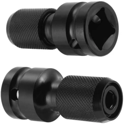 Image of 2 Pack 1/2 Square Drive to 1/4 Hex Shank Socket Adapter Quick Release Chuck Converter for Impact Ratchet Wrench and Screwdriver Bit Holding