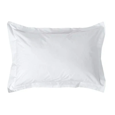 Image of HOMESCAPES Oxford Standard and King Size Pillowcase 100% Egyptian Cotton 200 Thread Count Percale Anti Allergic (Standard (48 x 74 cm), White)