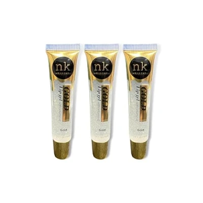 Image of NK Lip gloss gel 15ml Vitamin E, Shiny, Nourishes, (Gold, Pack Of 3)