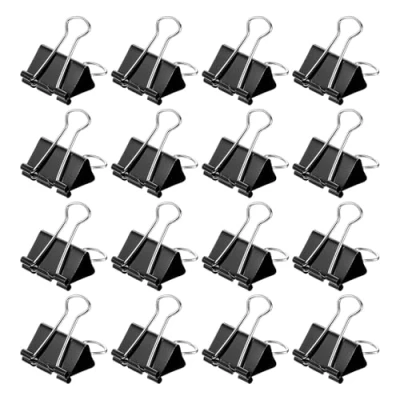Image of M&amp;G Binder Clips 32mm/1.28 Inch, 24 Pcs Small Paper Clip Bag Pocket Office Supplies for Organizing Documents and Papers, Black
