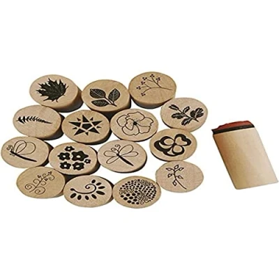 Image of Creativ 28578 Deco Art Stamps, D: 20 mm, Flower and Leaf, 15 asstd, one size