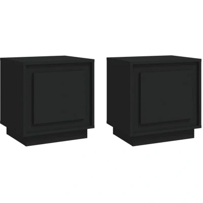 Image of vidaXL Bedside Cabinets 2 pcs Black 44x35x45 cm Engineered Wood