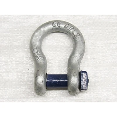 Image of 6.5 Ton Galvanised Bow Shackle with Square Head 6500KGS Marine Boat Trawler Tested Certified