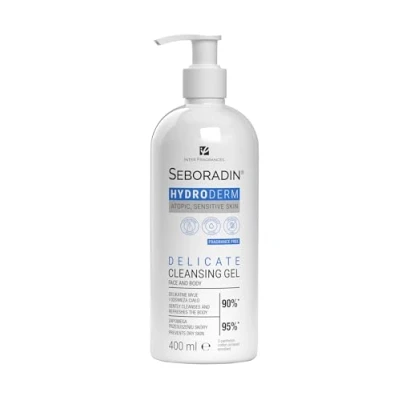 Image of Seboradin Hydroderm Shower Gel For Women And Men Sensitive Dry Atopic Skin Wash Face Body With D Panthenol Emollient Cottonseed Oil 400ml