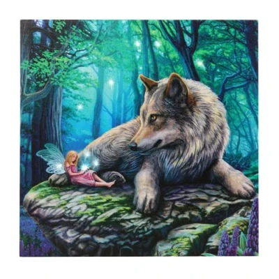 Image of Enchanting Multicolor Fairy Stories Light Up Canvas Plaque by Lisa Parker 30cm x (1 Pc.) Mystical Art Piece Unique Illumination Feature Perfect Home Decor