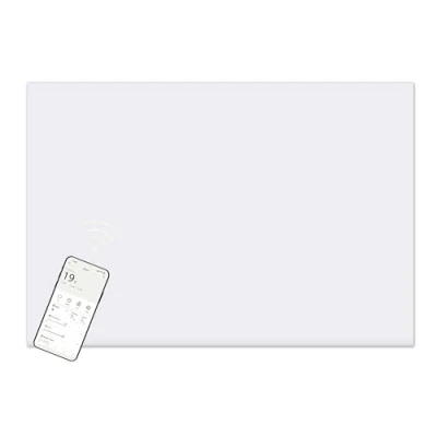 Image of MYLEK Panel Space Heater White Eco Smart WiFi App Radiator Electric Slimline Low Energy Wall Mounted, Bathroom IPX4 Rated for Homes, Offices (1200W)