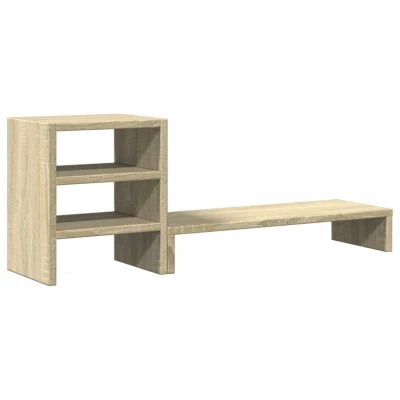 Image of vidaXL monitor stand with desk organizer processed wood sonoma oak, riser, stand, organiser, organiser