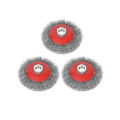 Image of 3 Pcs Wire Brush Set, Angle Grinder Wheel Fit for 125mm Crimped Paint, Rust Removal, Weld Cleaning, Rough Surface Treatment(M14)